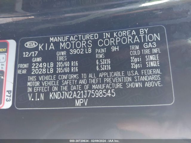 Photo 8 VIN: KNDJN2A21J7598545 - KIA SOUL 