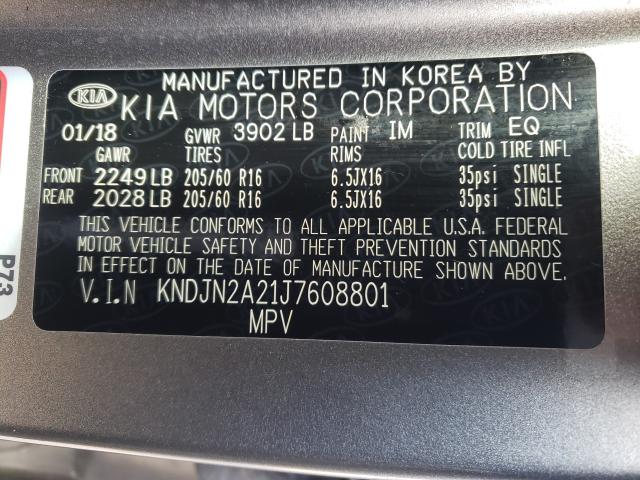 Photo 9 VIN: KNDJN2A21J7608801 - KIA SOUL 