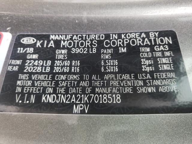 Photo 9 VIN: KNDJN2A21K7018518 - KIA SOUL 