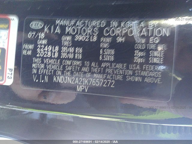 Photo 8 VIN: KNDJN2A21K7657272 - KIA SOUL 