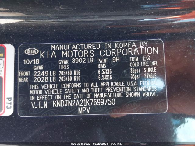 Photo 8 VIN: KNDJN2A21K7699750 - KIA SOUL 