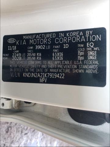 Photo 9 VIN: KNDJN2A21K7919422 - KIA SOUL 