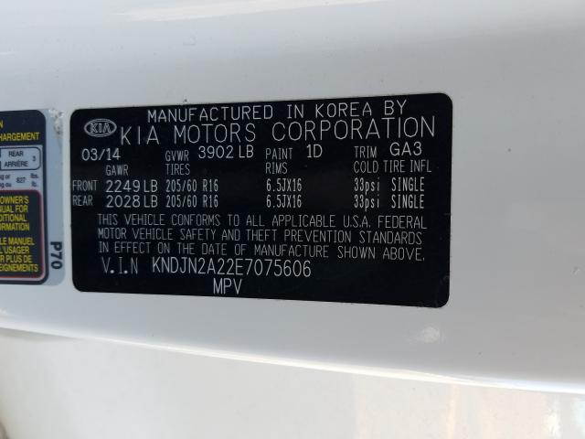 Photo 9 VIN: KNDJN2A22E7075606 - KIA SOUL 