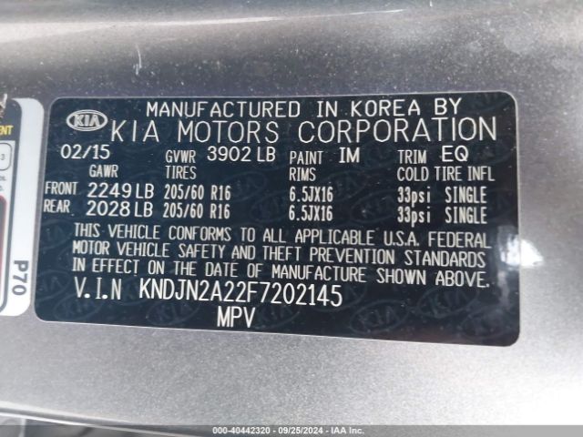 Photo 8 VIN: KNDJN2A22F7202145 - KIA SOUL 