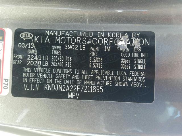 Photo 9 VIN: KNDJN2A22F7211895 - KIA SOUL 