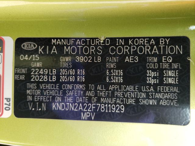 Photo 9 VIN: KNDJN2A22F7811929 - KIA SOUL 