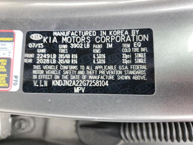 Photo 12 VIN: KNDJN2A22G7258104 - KIA SOUL 