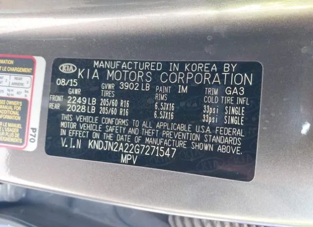 Photo 8 VIN: KNDJN2A22G7271547 - KIA SOUL 