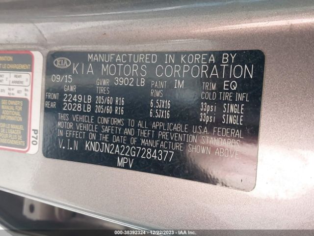 Photo 8 VIN: KNDJN2A22G7284377 - KIA SOUL 