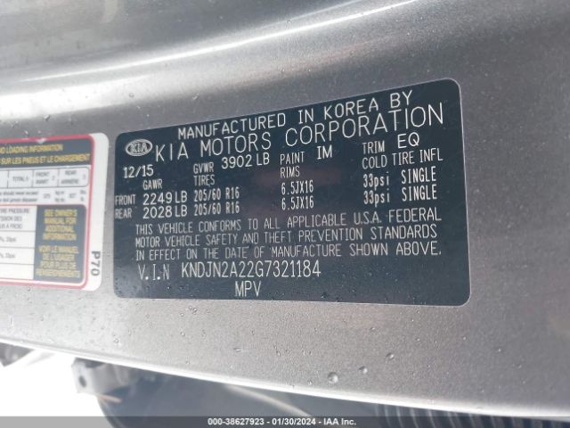 Photo 8 VIN: KNDJN2A22G7321184 - KIA SOUL 