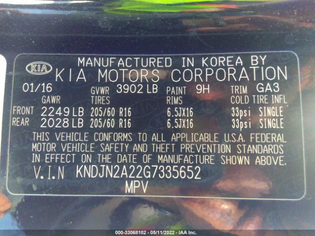 Photo 8 VIN: KNDJN2A22G7335652 - KIA SOUL 