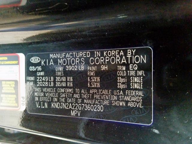 Photo 9 VIN: KNDJN2A22G7360230 - KIA SOUL 