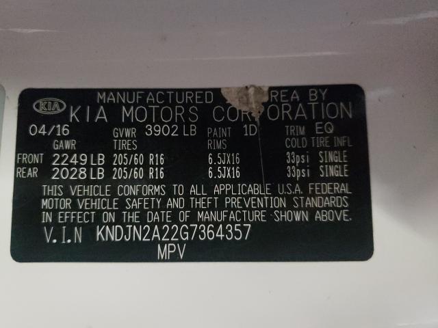 Photo 9 VIN: KNDJN2A22G7364357 - KIA SOUL 