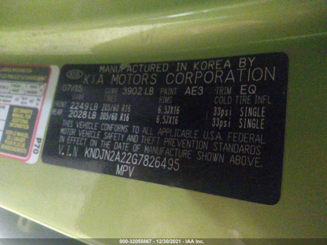 Photo 8 VIN: KNDJN2A22G7826495 - KIA SOUL 