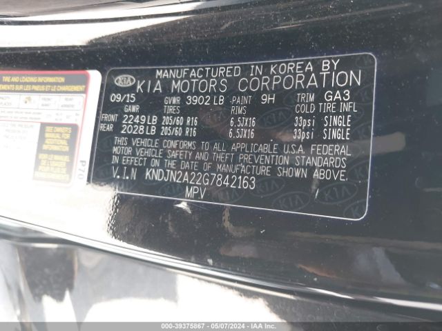 Photo 8 VIN: KNDJN2A22G7842163 - KIA SOUL 