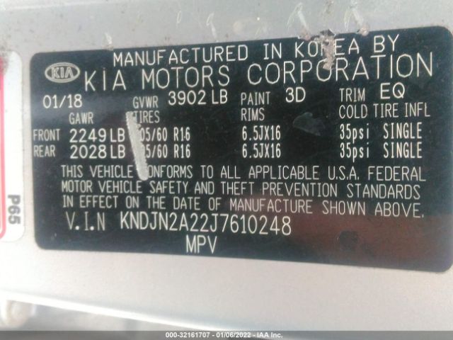 Photo 8 VIN: KNDJN2A22J7610248 - KIA SOUL 