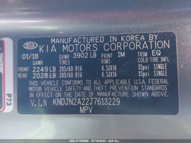 Photo 8 VIN: KNDJN2A22J7613229 - KIA SOUL 