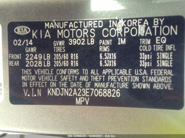 Photo 8 VIN: KNDJN2A23E7068826 - KIA SOUL 