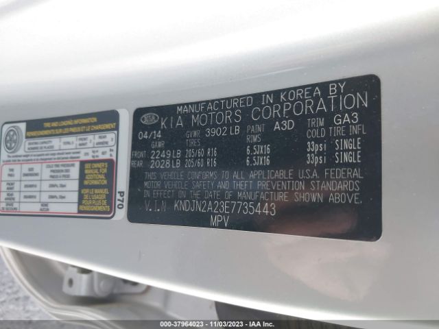 Photo 8 VIN: KNDJN2A23E7735443 - KIA SOUL 