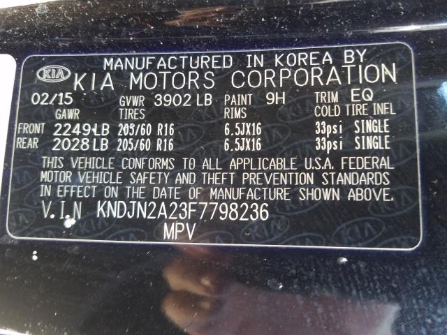 Photo 9 VIN: KNDJN2A23F7798236 - KIA SOUL 