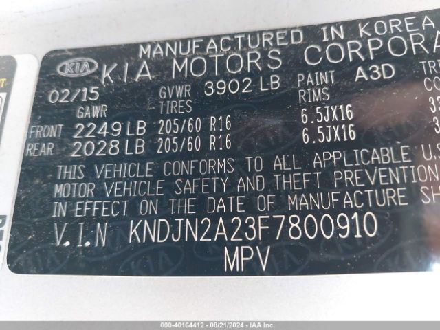 Photo 8 VIN: KNDJN2A23F7800910 - KIA SOUL 