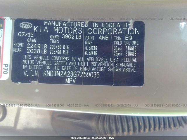 Photo 8 VIN: KNDJN2A23G7259035 - KIA SOUL 