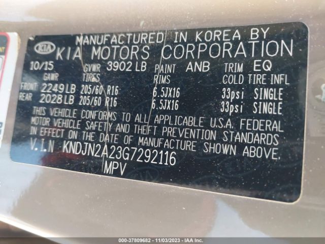 Photo 8 VIN: KNDJN2A23G7292116 - KIA SOUL 