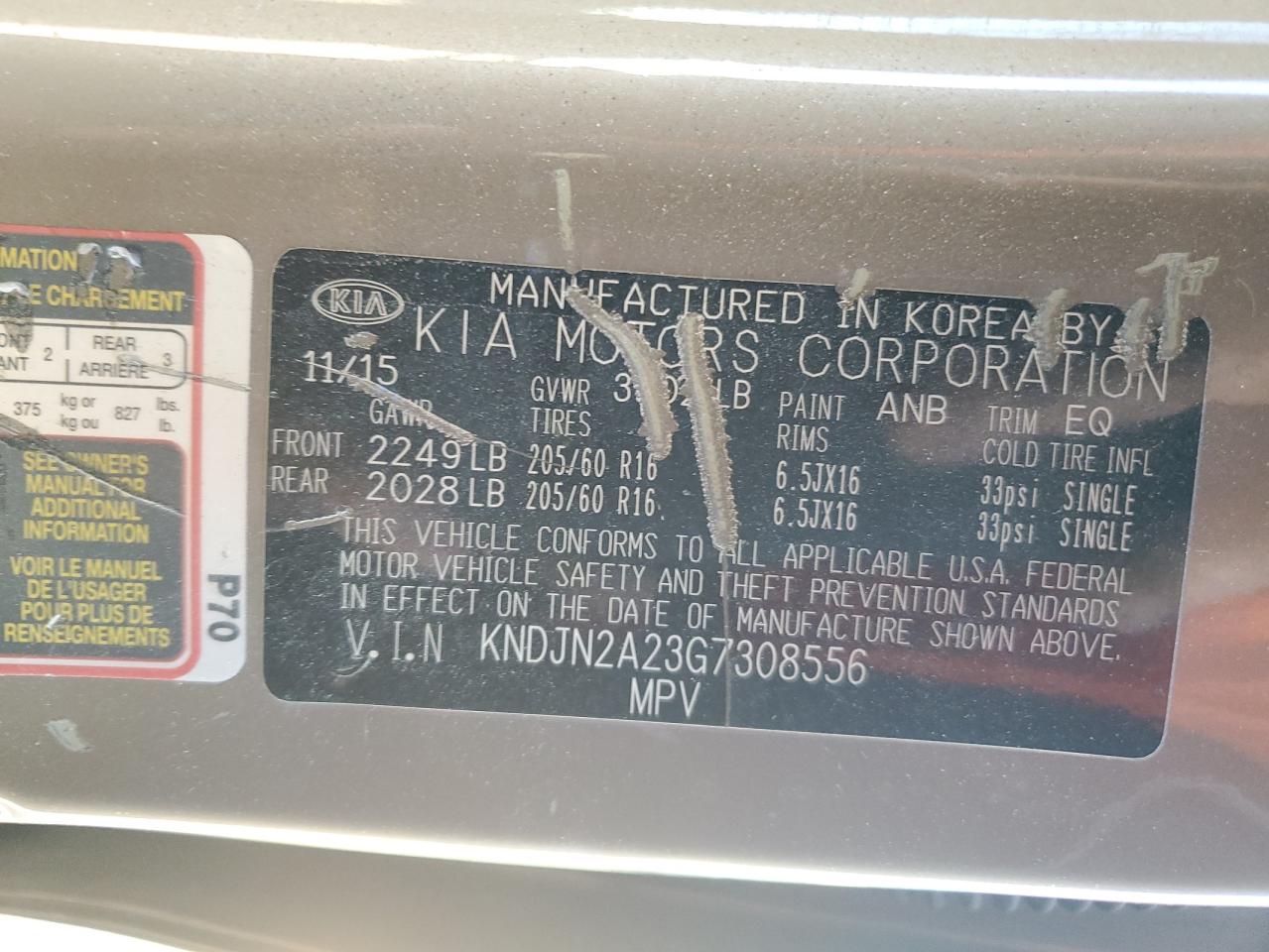 Photo 11 VIN: KNDJN2A23G7308556 - KIA SOUL 