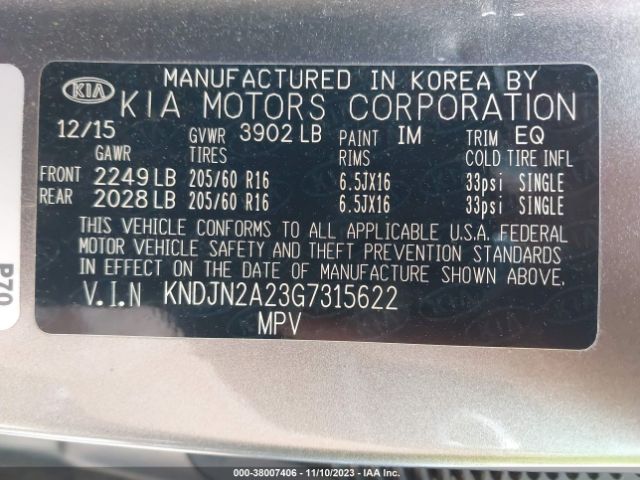 Photo 8 VIN: KNDJN2A23G7315622 - KIA SOUL 