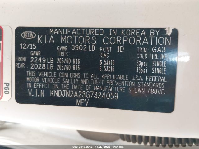 Photo 8 VIN: KNDJN2A23G7324059 - KIA SOUL 