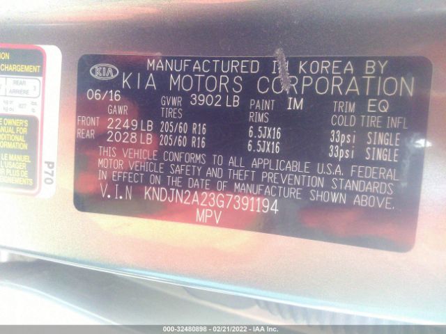 Photo 8 VIN: KNDJN2A23G7391194 - KIA SOUL 