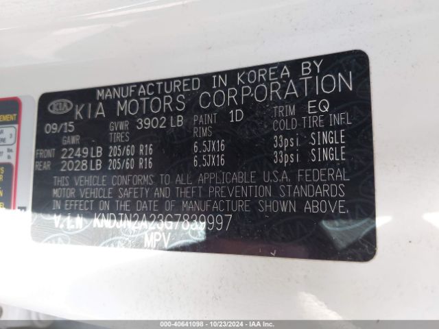 Photo 8 VIN: KNDJN2A23G7839997 - KIA SOUL 