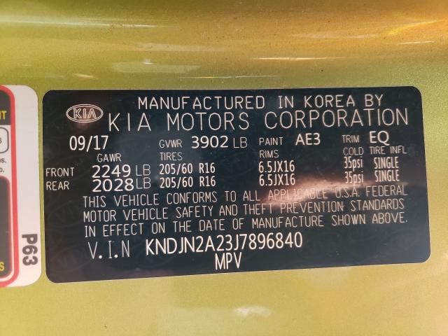 Photo 9 VIN: KNDJN2A23J7896840 - KIA SOUL 