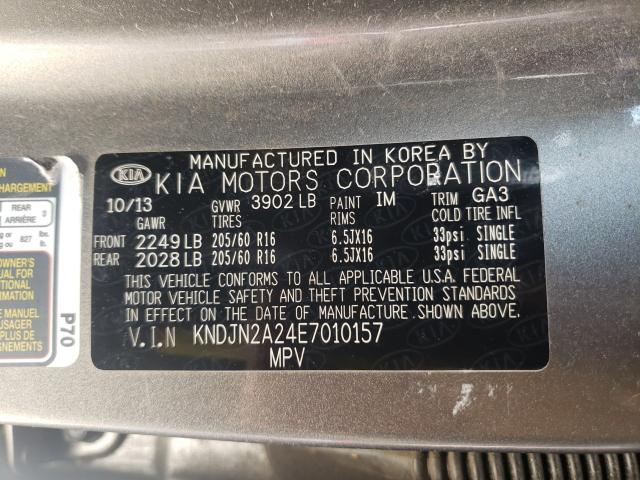 Photo 9 VIN: KNDJN2A24E7010157 - KIA SOUL 