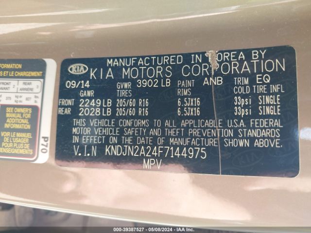 Photo 8 VIN: KNDJN2A24F7144975 - KIA SOUL 