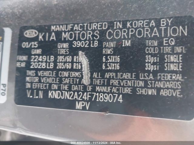 Photo 8 VIN: KNDJN2A24F7189074 - KIA SOUL 