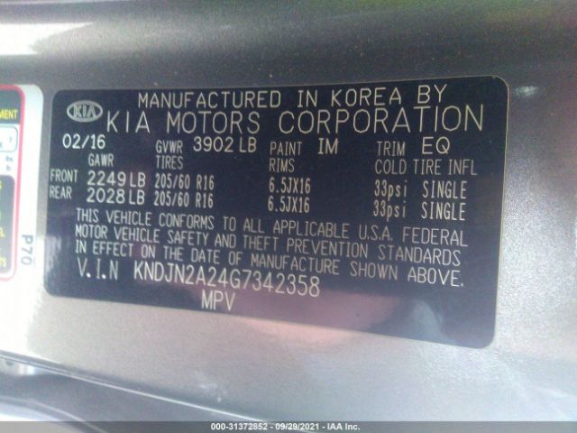 Photo 8 VIN: KNDJN2A24G7342358 - KIA SOUL 