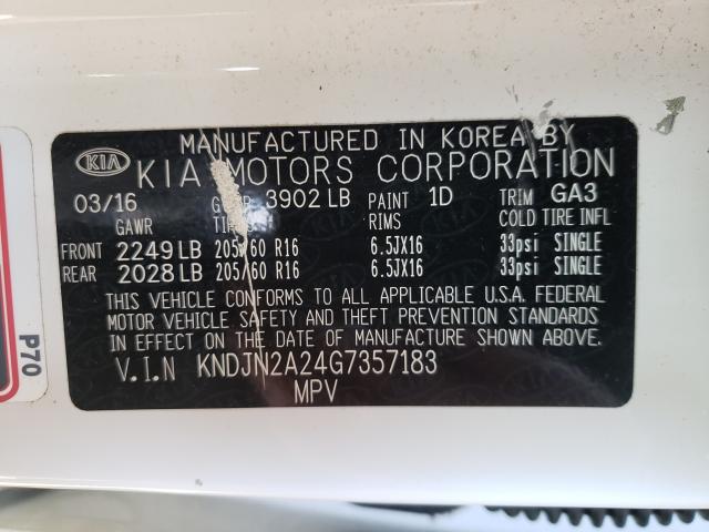 Photo 9 VIN: KNDJN2A24G7357183 - KIA SOUL 