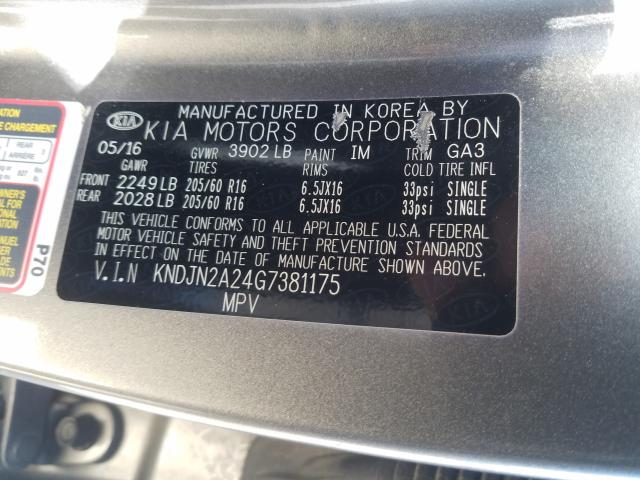 Photo 9 VIN: KNDJN2A24G7381175 - KIA SOUL 