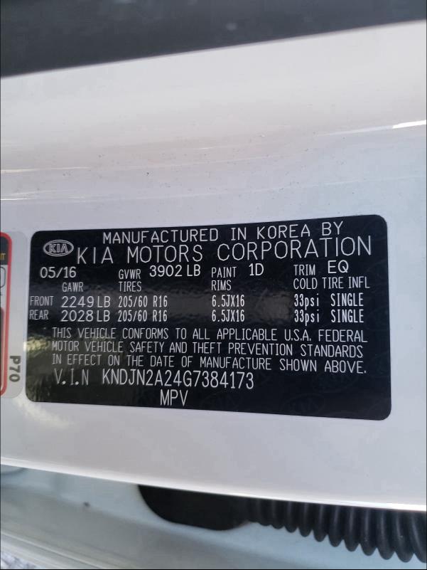 Photo 9 VIN: KNDJN2A24G7384173 - KIA SOUL 