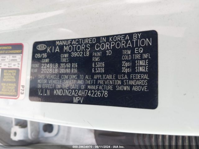 Photo 8 VIN: KNDJN2A24H7422678 - KIA SOUL 