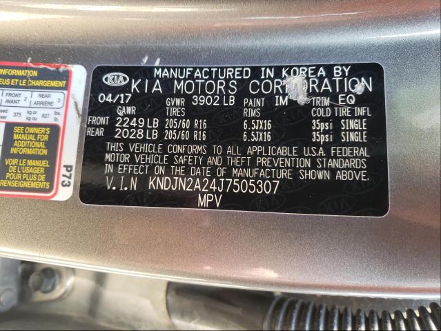 Photo 9 VIN: KNDJN2A24J7505307 - KIA SOUL 