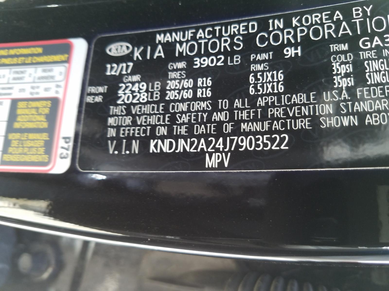 Photo 9 VIN: KNDJN2A24J7903522 - KIA SOUL 