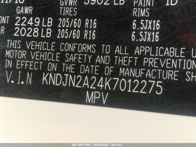 Photo 8 VIN: KNDJN2A24K7012275 - KIA SOUL 