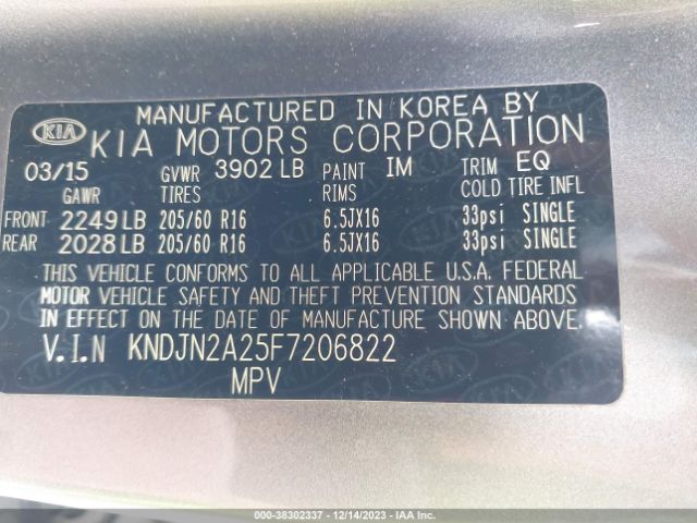 Photo 8 VIN: KNDJN2A25F7206822 - KIA SOUL 