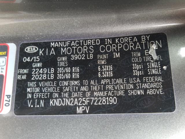 Photo 9 VIN: KNDJN2A25F7228190 - KIA SOUL 