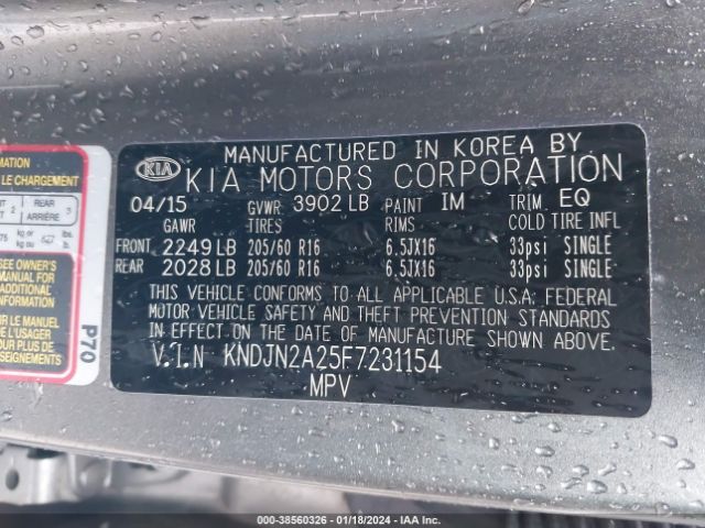 Photo 8 VIN: KNDJN2A25F7231154 - KIA SOUL 