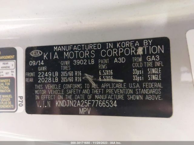 Photo 8 VIN: KNDJN2A25F7766534 - KIA SOUL 