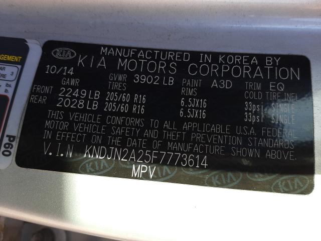 Photo 9 VIN: KNDJN2A25F7773614 - KIA SOUL 