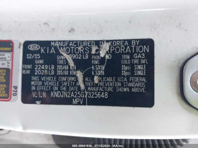 Photo 8 VIN: KNDJN2A25G7325648 - KIA SOUL 